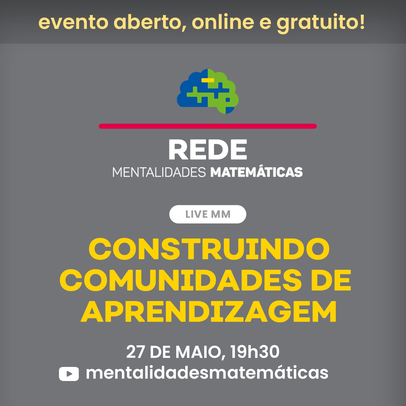 Construção de comunidades de aprendizagem é tema de live