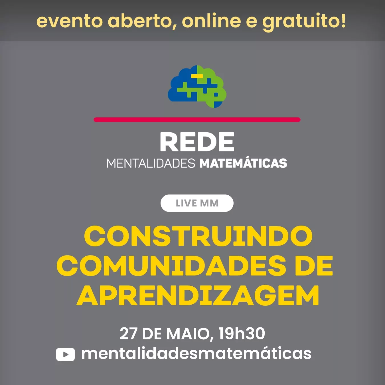 Construção de comunidades de aprendizagem é tema de live